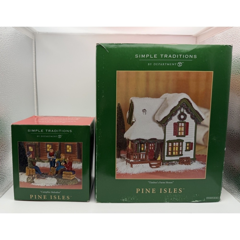 Dept 56 Simple Traditions Pine Isles Timber's Farm House & Campfire Melodies!